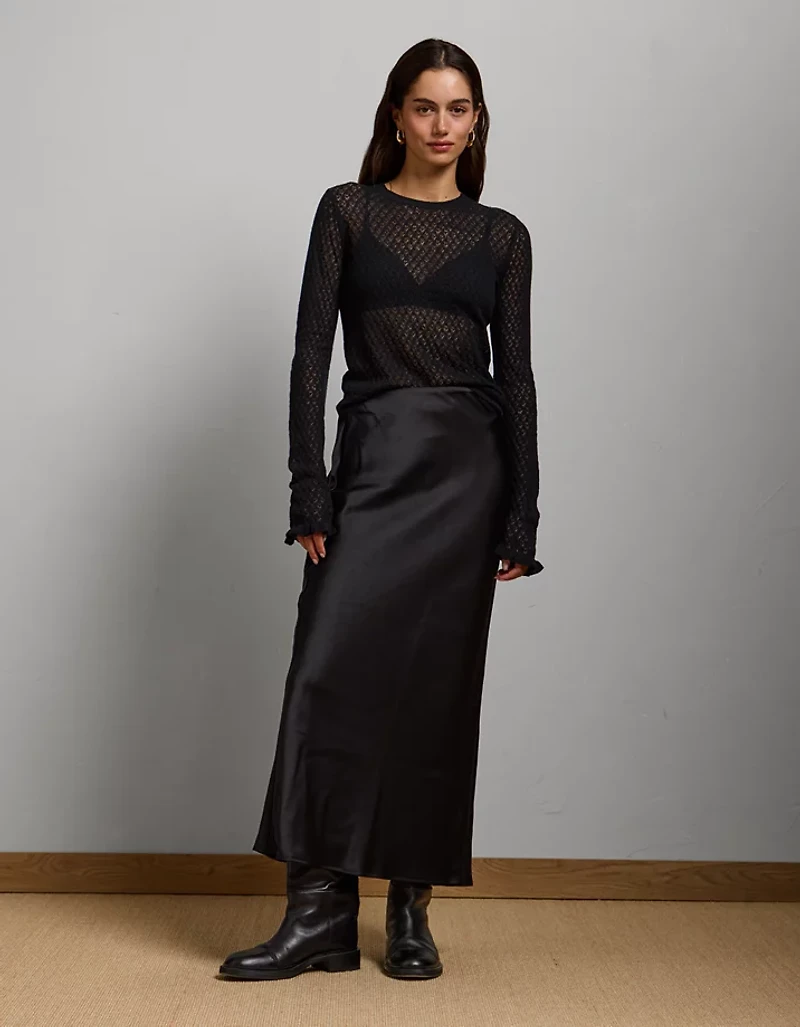 AE77 Premium Satin Slip Skirt