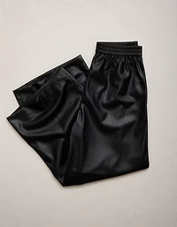 AE77 Vegan Leather Pull On Pant