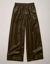 AE77 Vegan Leather Pull On Pant