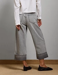 AE77 Premium Wide Crop Cuff Jean