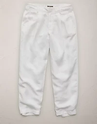 Pantalon fuselé en mélange de lin à taille haute AE77