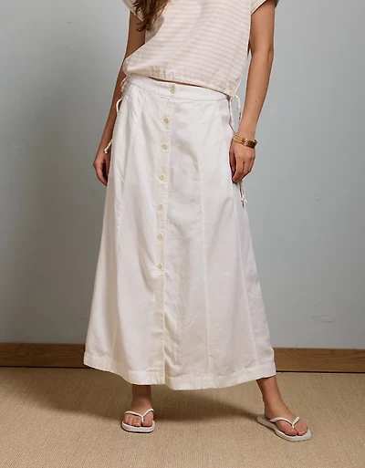 Jupe longue en mélange de lin AE77