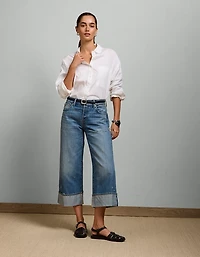 Jean court à revers larges haut de gamme AE77