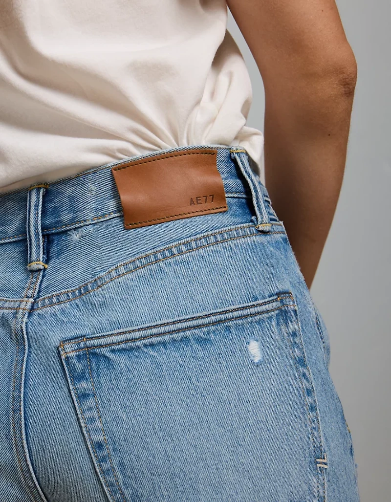 Short bermuda en denim ample à taille très haute haut de gamme AE77