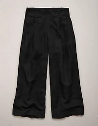 AE77 High-Waisted Linen Pleated Ankle Pant