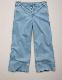 AE77 Premium Wide Crop Cuff Jean