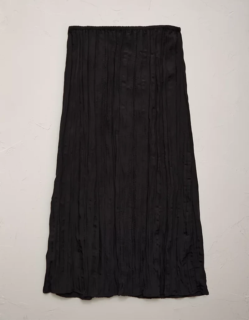 AE77 Textured Pull-On Midi Skirt