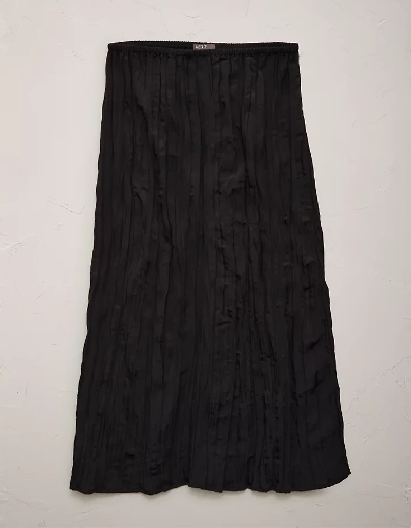 AE77 Textured Pull-On Midi Skirt