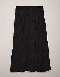 AE77 Textured Pull-On Midi Skirt
