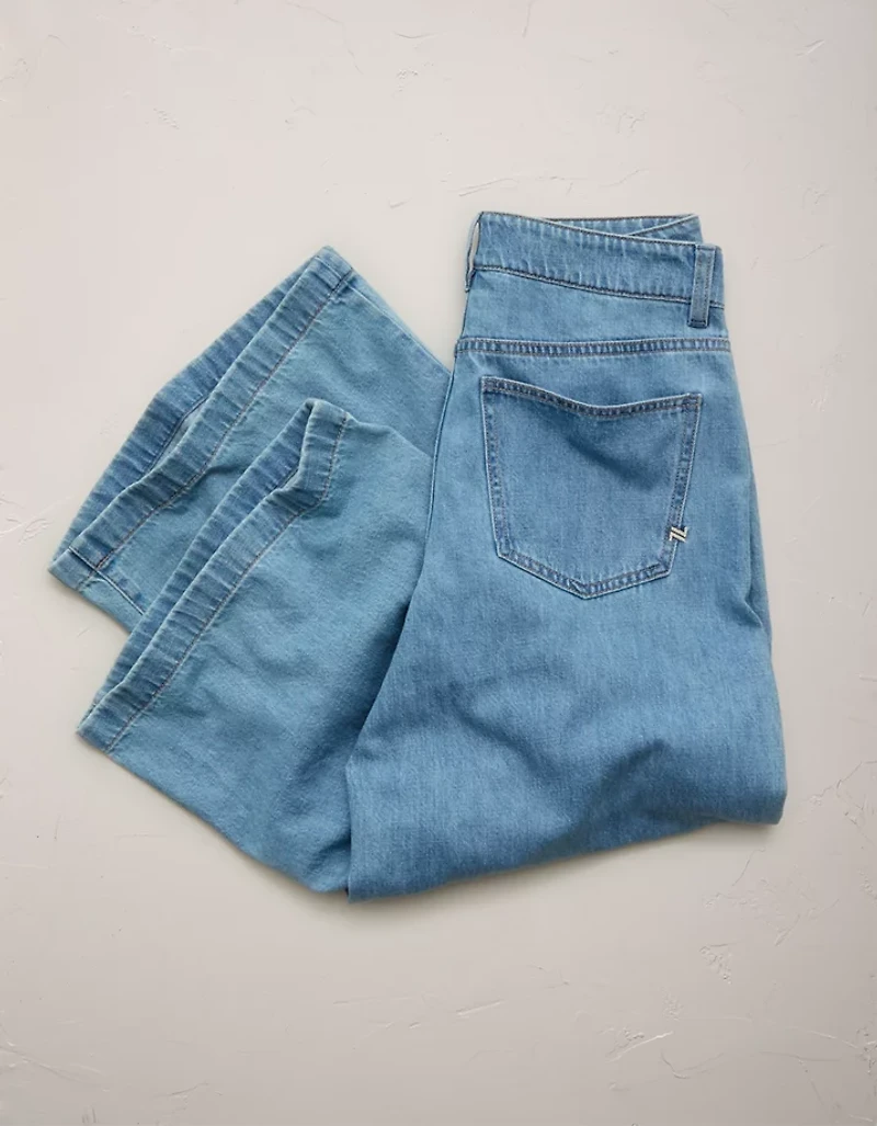 AE77 Super High-Waisted Chambray Palazzo Pant