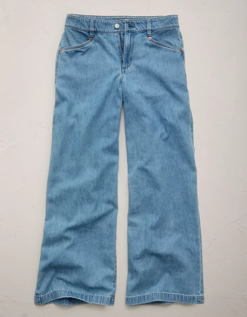AE77 Super High-Waisted Chambray Palazzo Pant