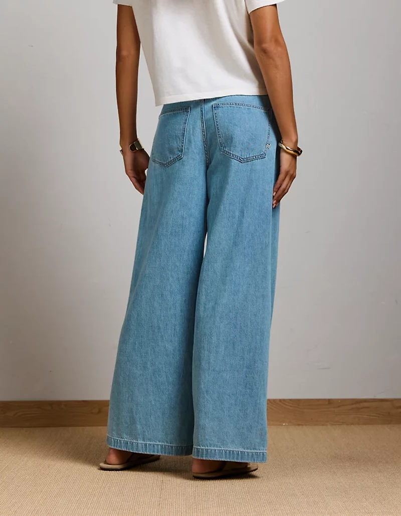AE77 Super High-Waisted Chambray Palazzo Pant