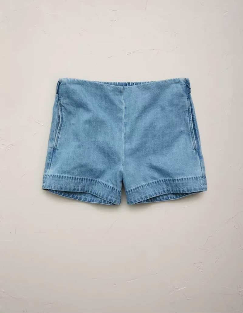 AE77 High-Waisted Chambray Short