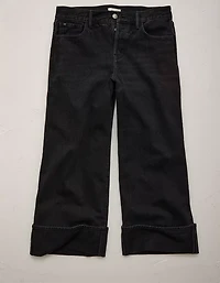AE77 Premium Wide Crop Cuff Jean