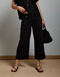AE77 Premium Wide Crop Cuff Jean