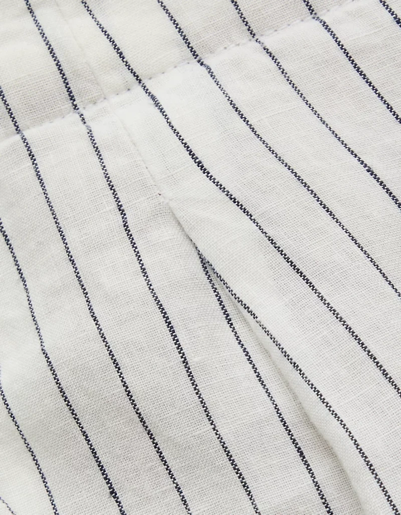 Pantalon en lin à taille haute plissé la cheville AE77