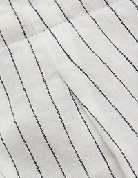 Pantalon en lin à taille haute plissé la cheville AE77