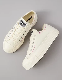 Converse Chuck Taylor All Star Lift Platform Embroidered Flowers Low-Top Sneaker