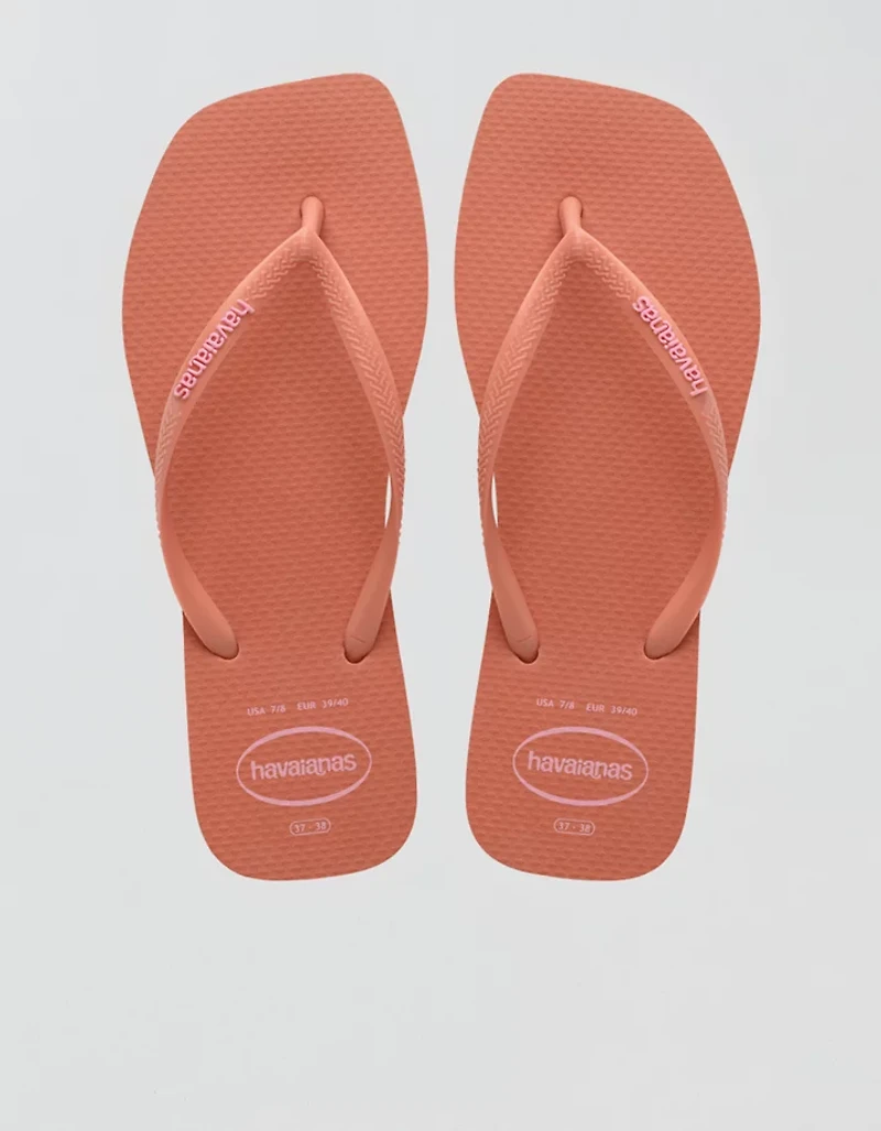 Havaianas Women's Slim Square Logo Pop Up Flip Flops