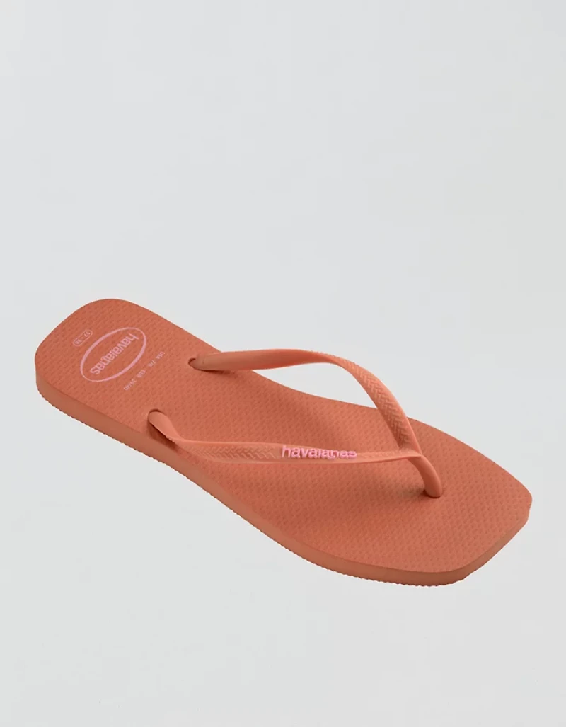 Havaianas Women's Slim Square Logo Pop Up Flip Flops