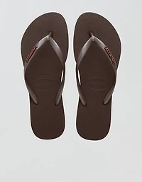 Havaianas Women's Slim Logo Metallic Flip Flops