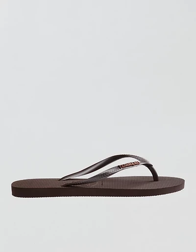 Havaianas Women's Slim Logo Metallic Flip Flops