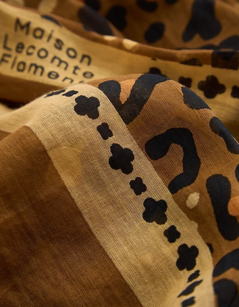 Maison Lecomte Large Léo Camel Pareo Scarf