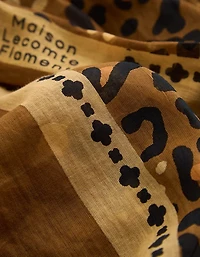 Maison Lecomte Large Léo Camel Pareo Scarf