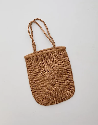 Zanatany Concepts Caramel Raffia Beach Tote Bag