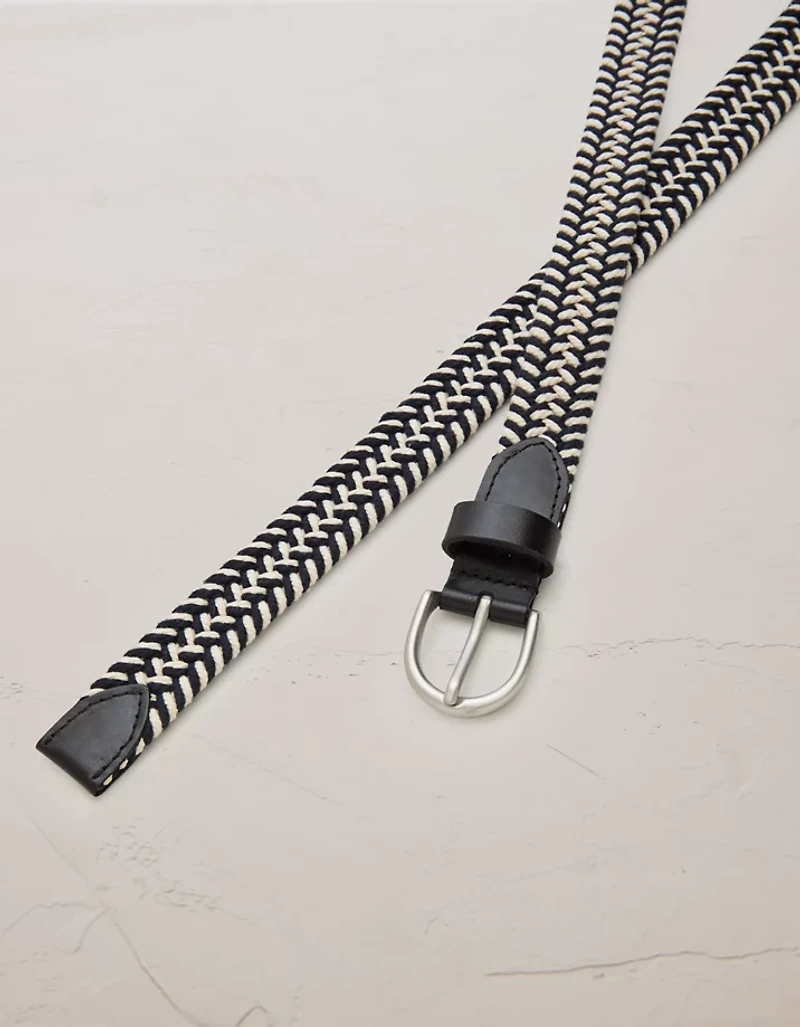 AE77 Black & White Woven Belt