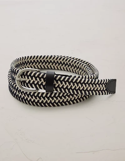 AE77 Black & White Woven Belt