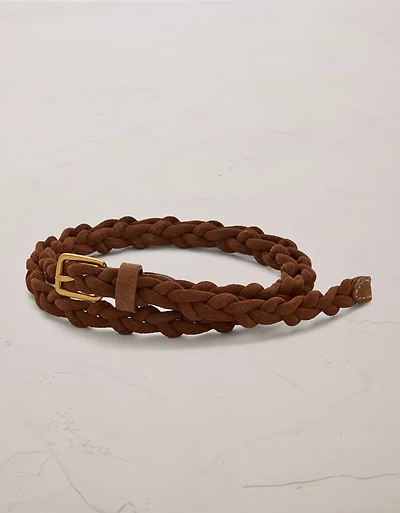 AE77 Thin Braided Suede Belt