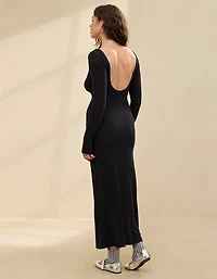 Aerie Bodycon Low Back Maxi Dress