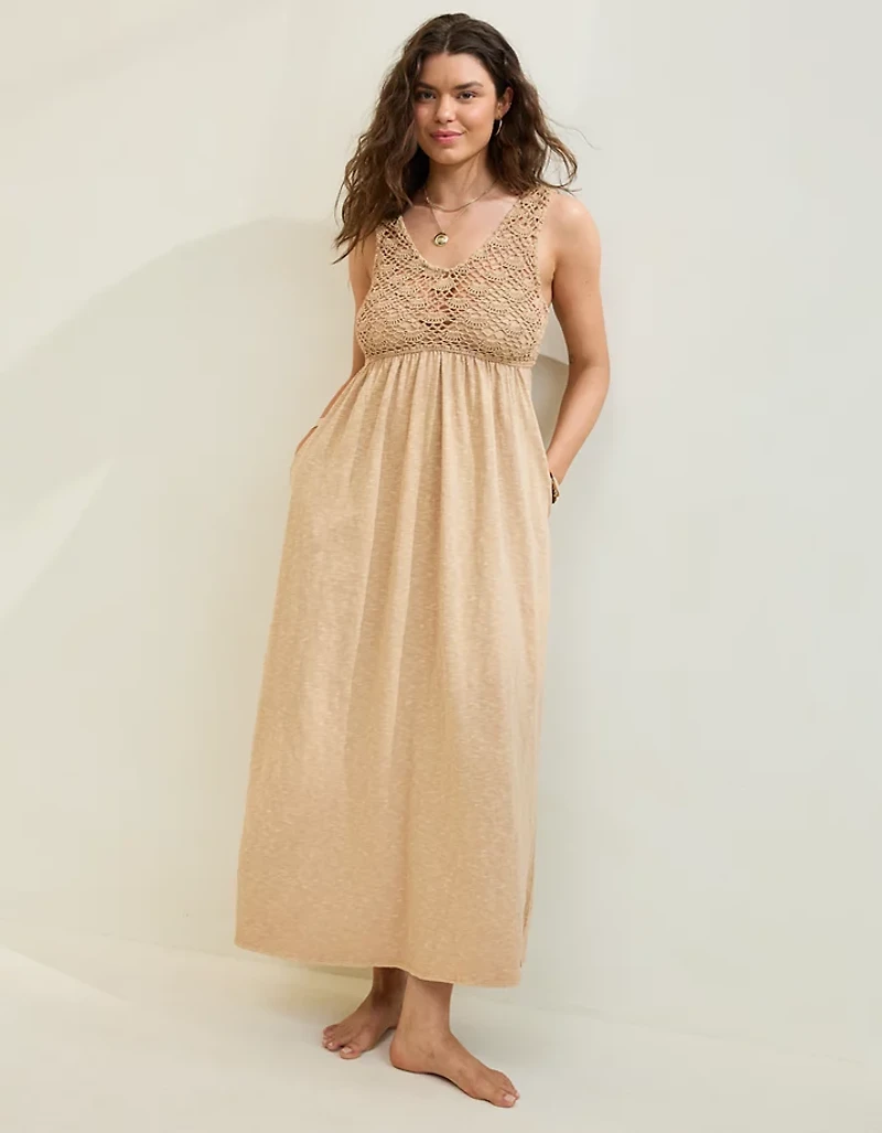Aerie Crochet Maxi Dress