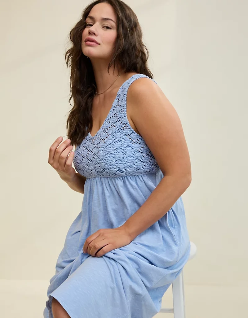 Aerie Crochet Maxi Dress