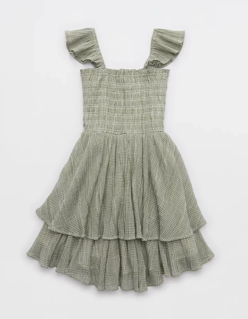 Aerie Plaid Handkerchief Mini Dress