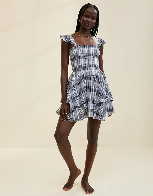 aerie strapless handkerchief mini dress makennachristinexo on LTK