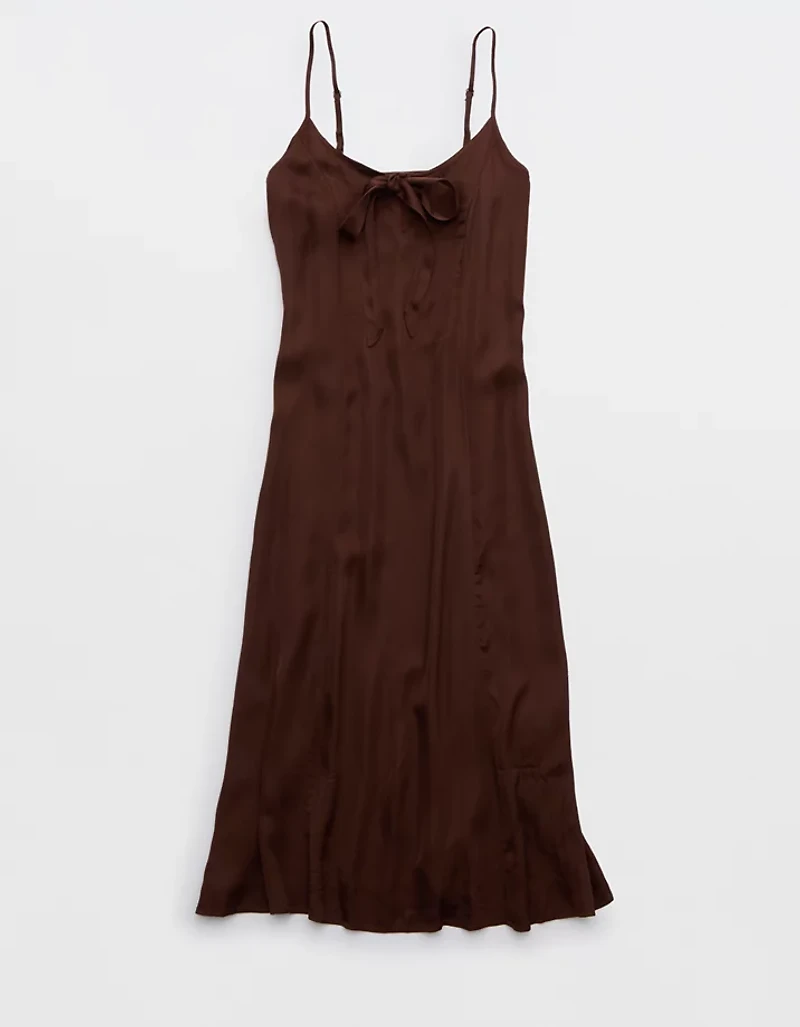 Aerie Satin Midi Dress