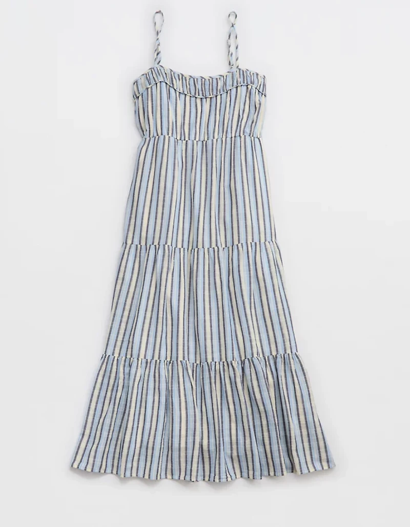 Aerie Striped Tiered Maxi Dress