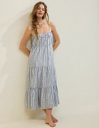 Aerie Striped Tiered Maxi Dress