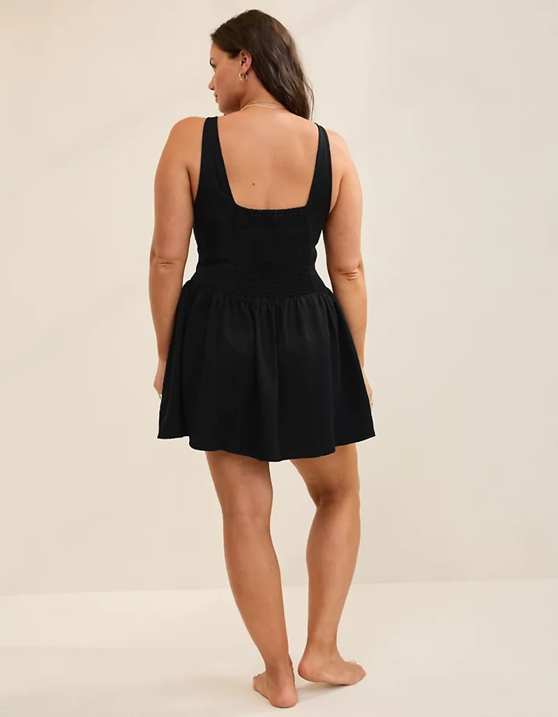 Aerie Drop Waist Bow Dress