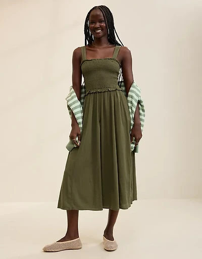 Aerie At The Barre Smocked Dress