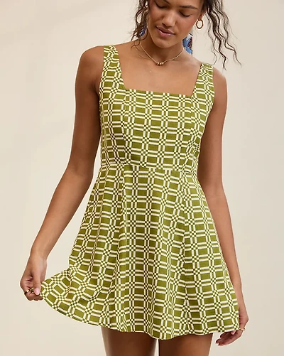 Aerie Linen Blend Mini Dress