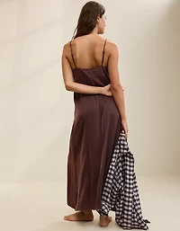 OVERSLEPT by Aerie Liquid Satin Maxi Slip Dress