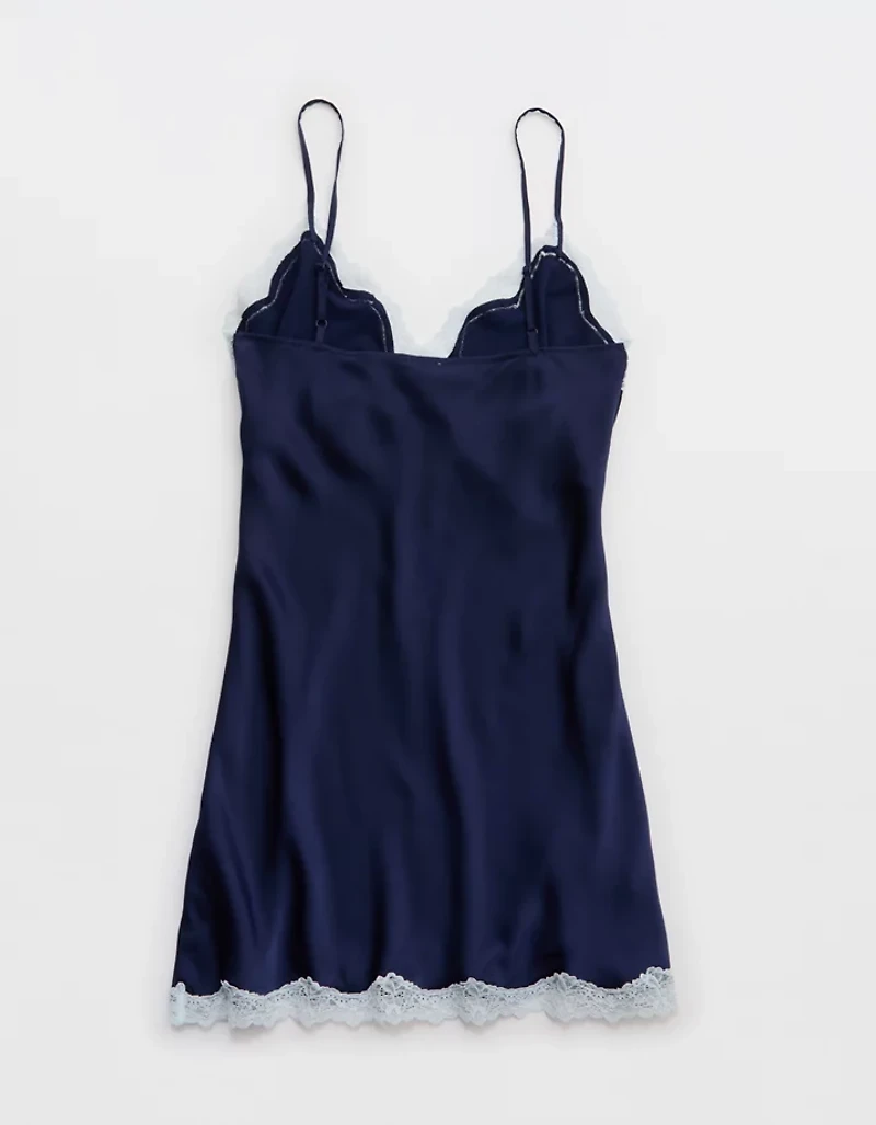 OVERSLEPT by Aerie Liquid Satin Mini Nightie