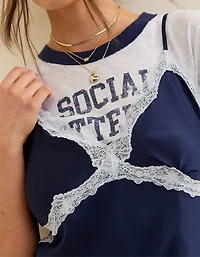 OVERSLEPT by Aerie Liquid Satin Mini Nightie