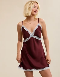 OVERSLEPT by Aerie Liquid Satin Mini Nightie