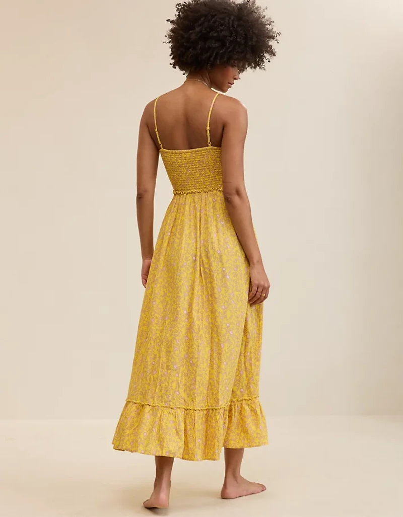 Aerie Button Front Maxi Dress