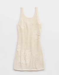 Aerie Floral Crochet Dress
