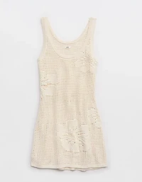 Aerie Floral Crochet Dress